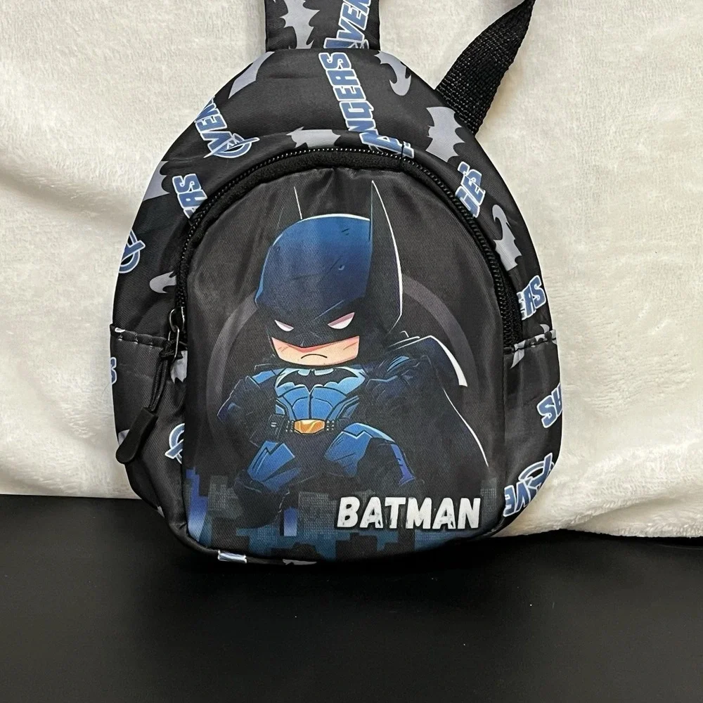 Mini  Marvel Batman  Backpack  Crossbody Sling bag  Black  &  Blue Superhero